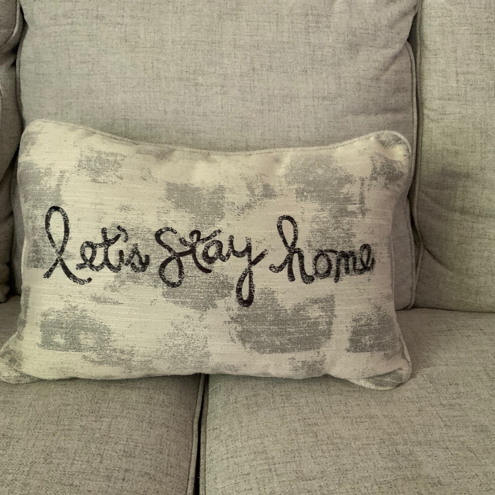 Sofa Pillow ”Let’s Stay Home” like new